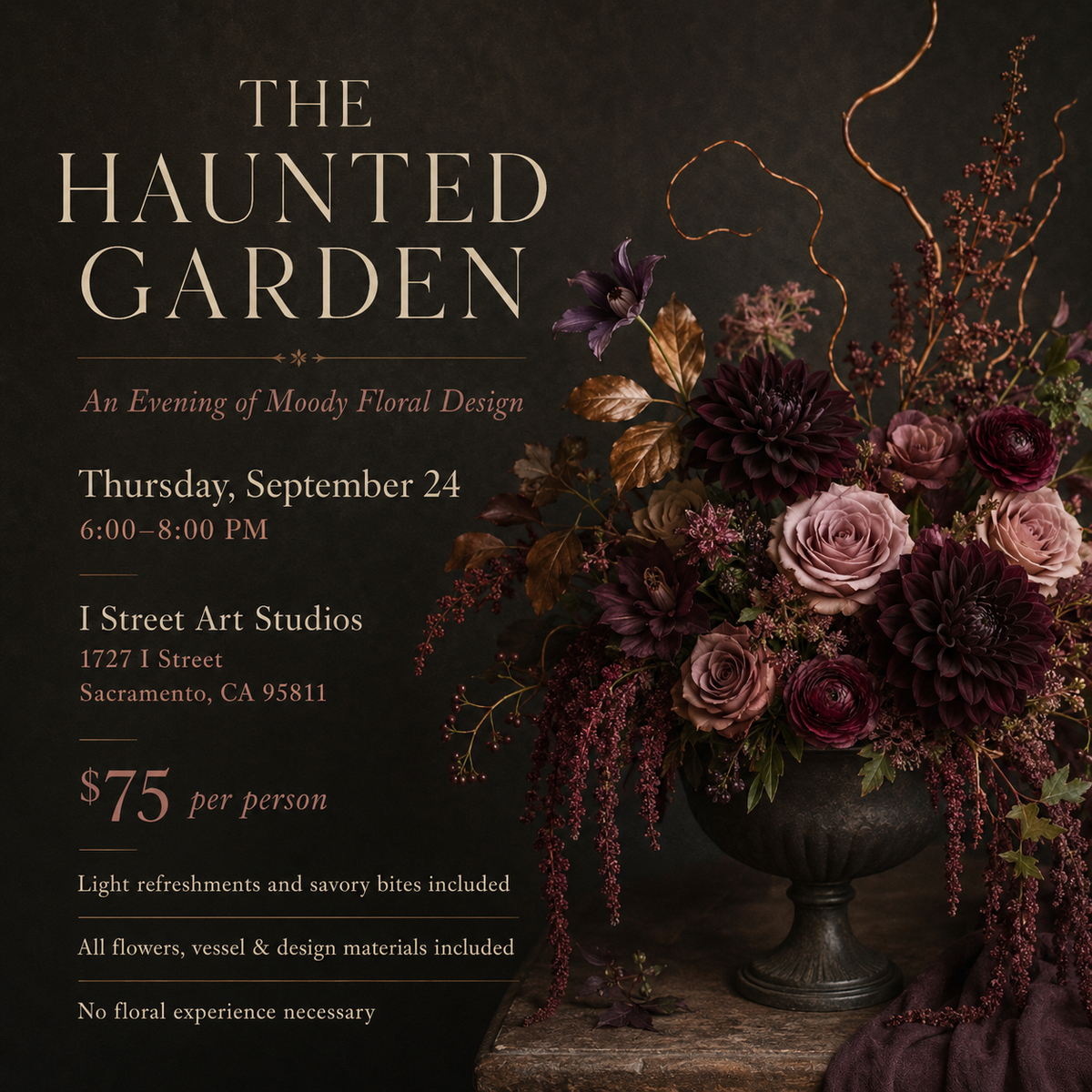 The Haunted Garden: An Evening of Moody Floral Design - September 24